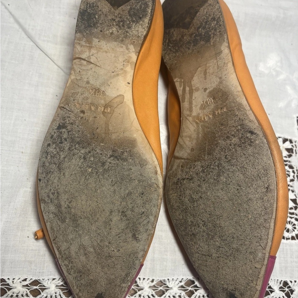 Prada Women's Vibrant Orange and Pink Flats - Picture 7 of 7